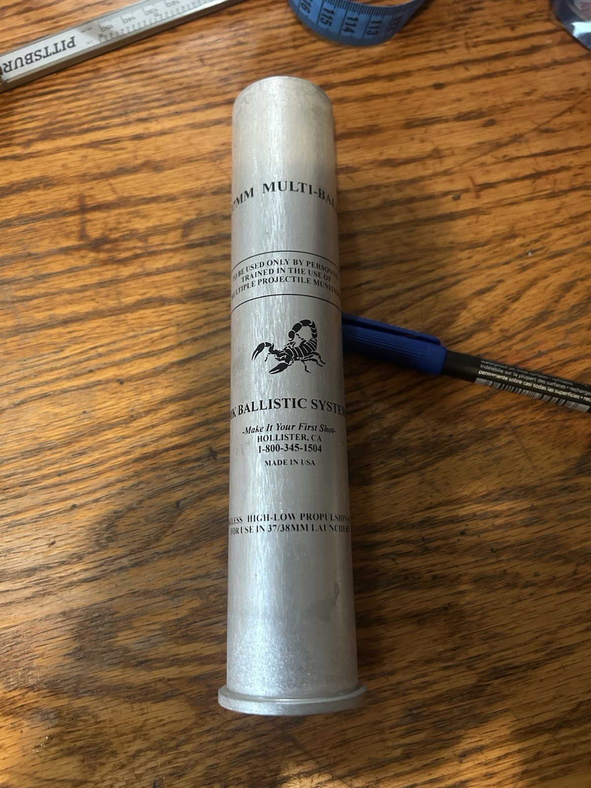 3-pk MK Ballistics reloadable 37MM 8” case Use380/38 rimmed blank Flare Casing