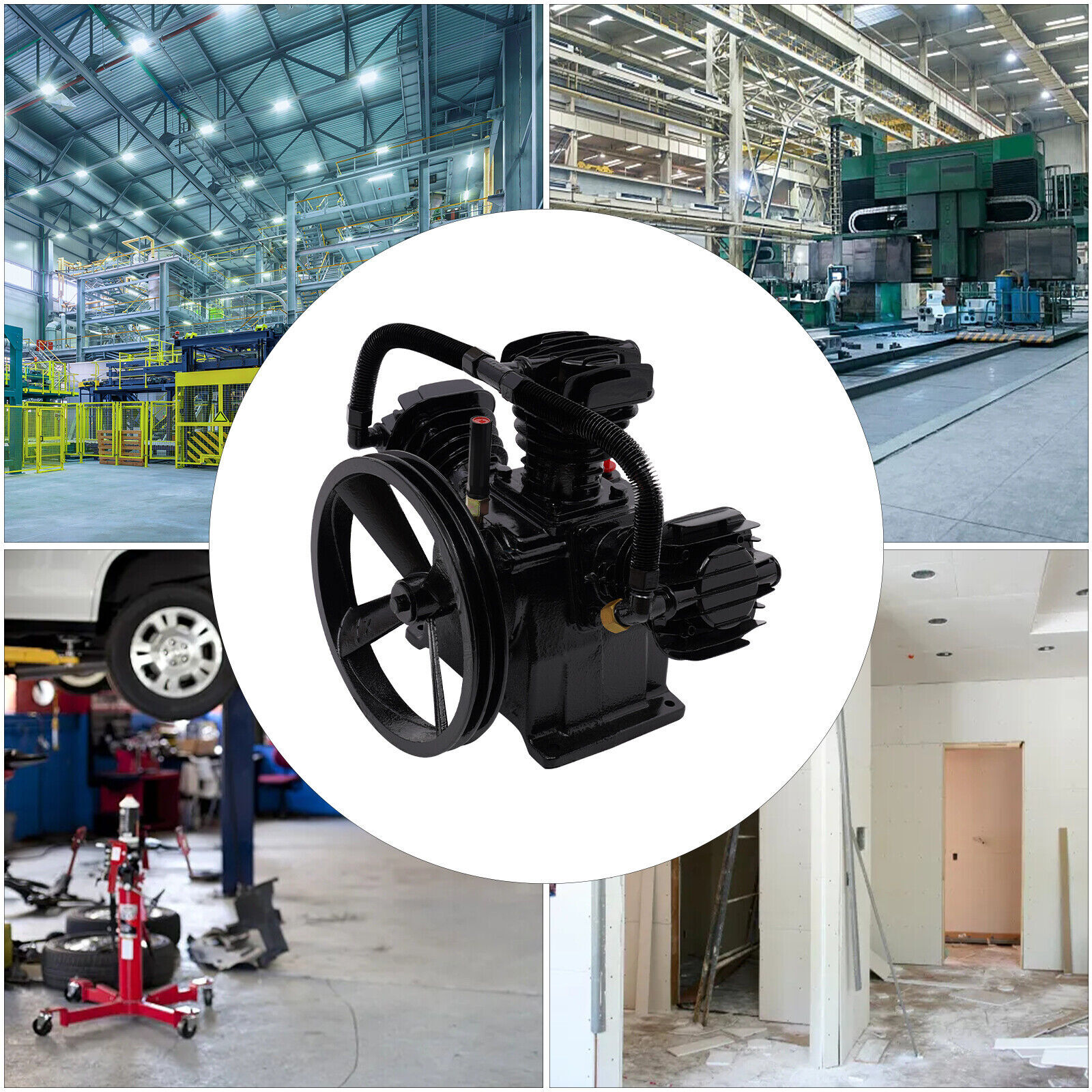 4HP Single-Stage Inline-Twin Replacement Air Compressor Pump 3 Cylinder Head