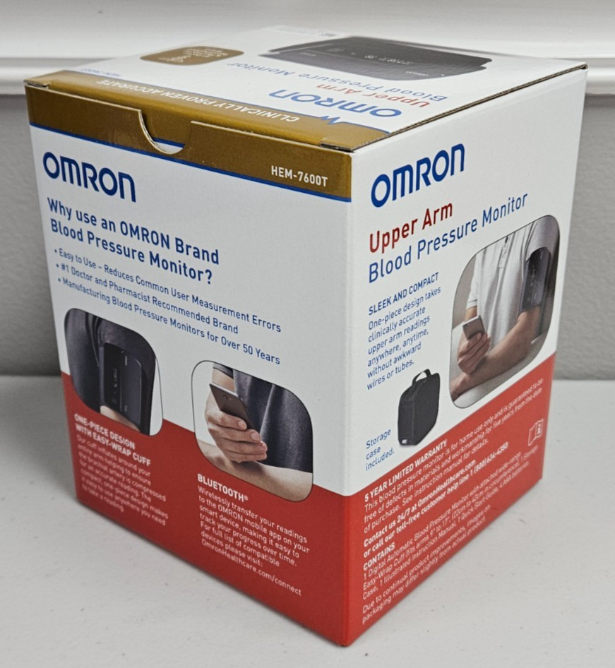 NEW OMRON Evolv HEM-7600T Upper Arm Blood Pressure Monitor + Case Bluetooth