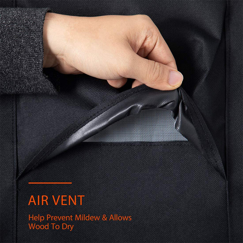 4/5/6/8ft Waterproof Firewood Log Rack Cover 600DOxford w/ Zipper Hook Loop Tape