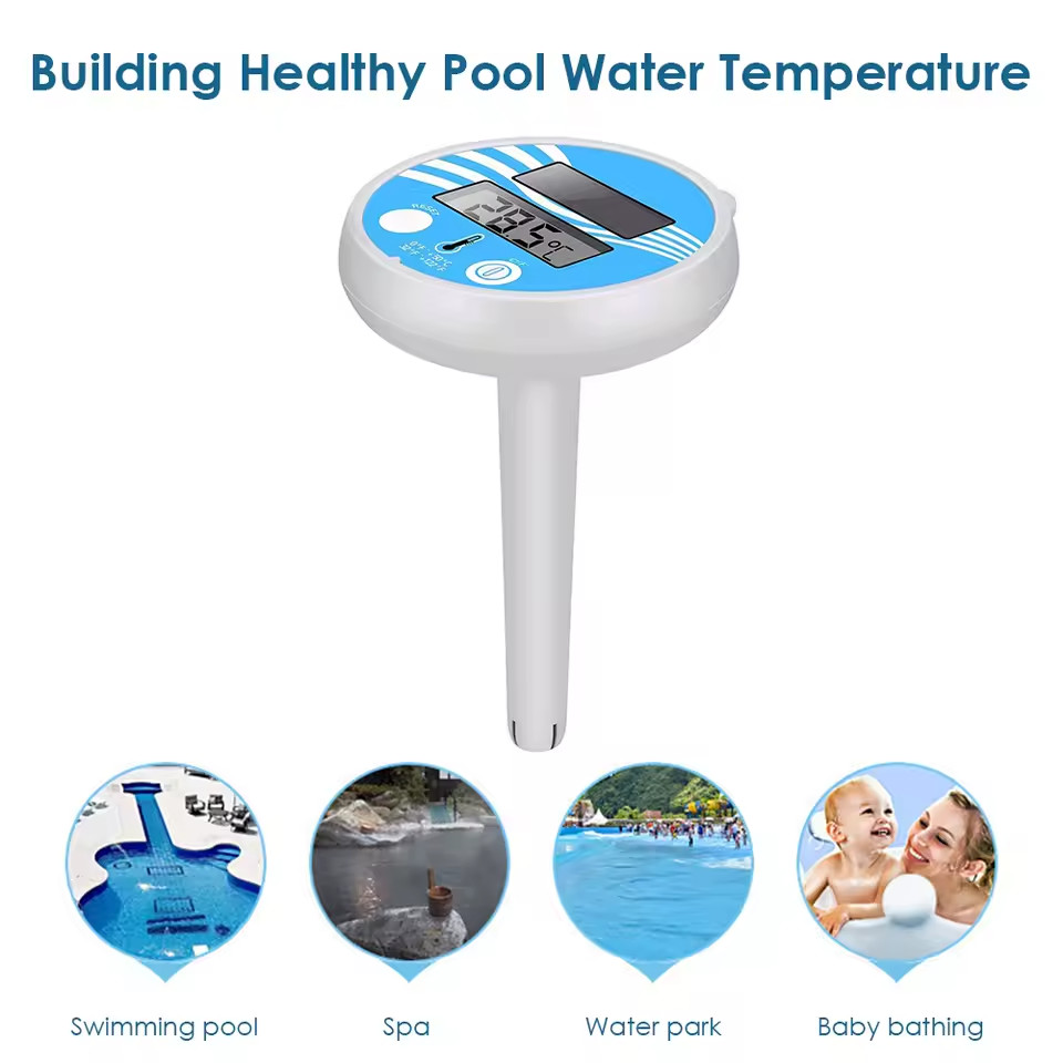 Solar Digital Pool Thermometer Floating Waterproof LCD Spa Hot Tub Temperature