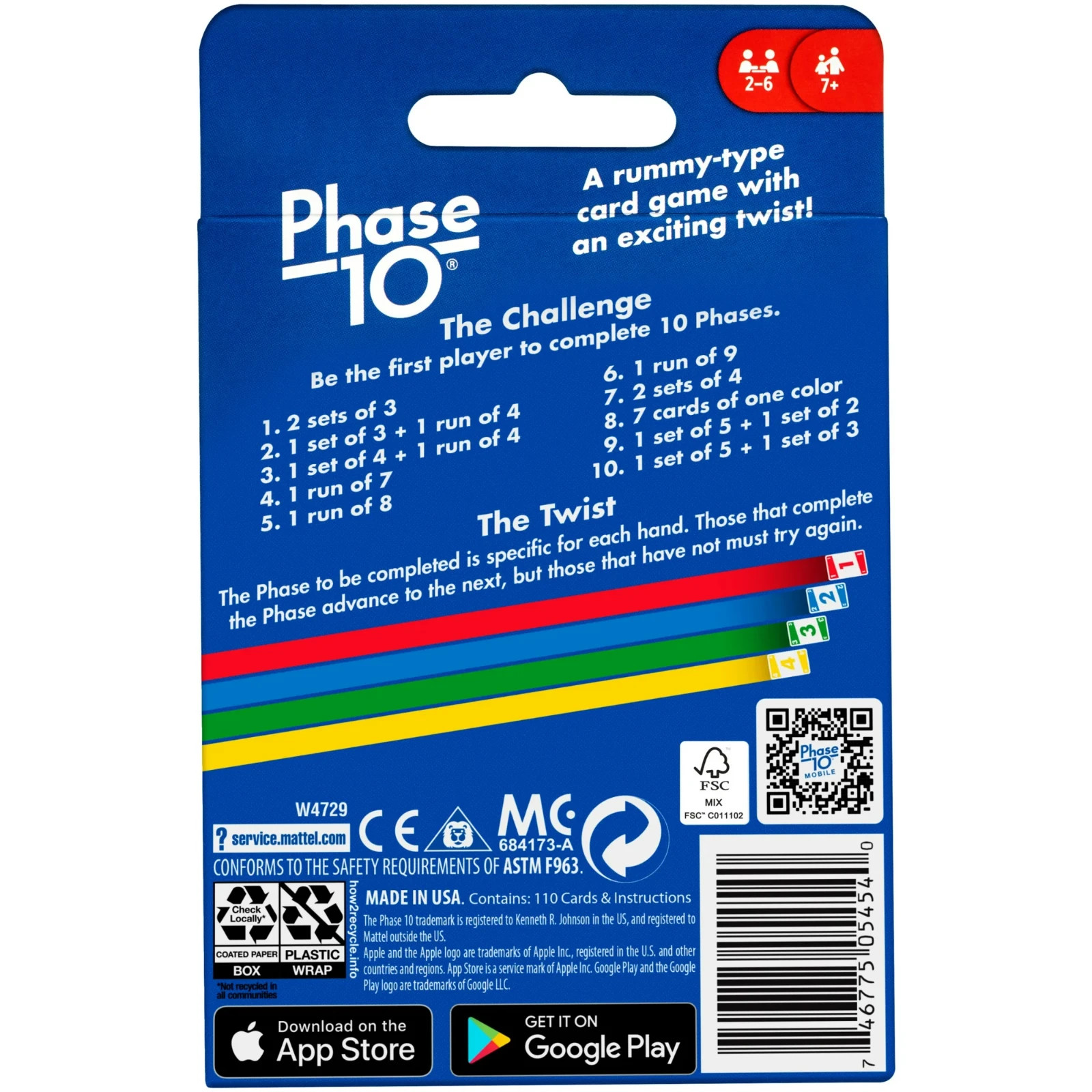 Phase 10 Card Game, Family Game for Adults & Kids