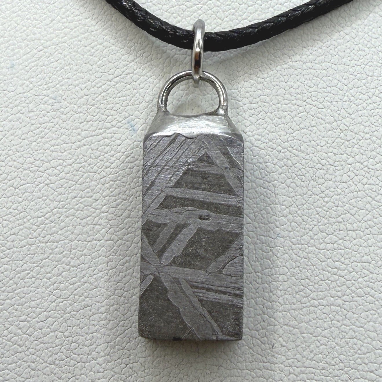 Aletai Meteorite Pendant, Space Jewelry, Etched Iron Widmanstätten 10.10g