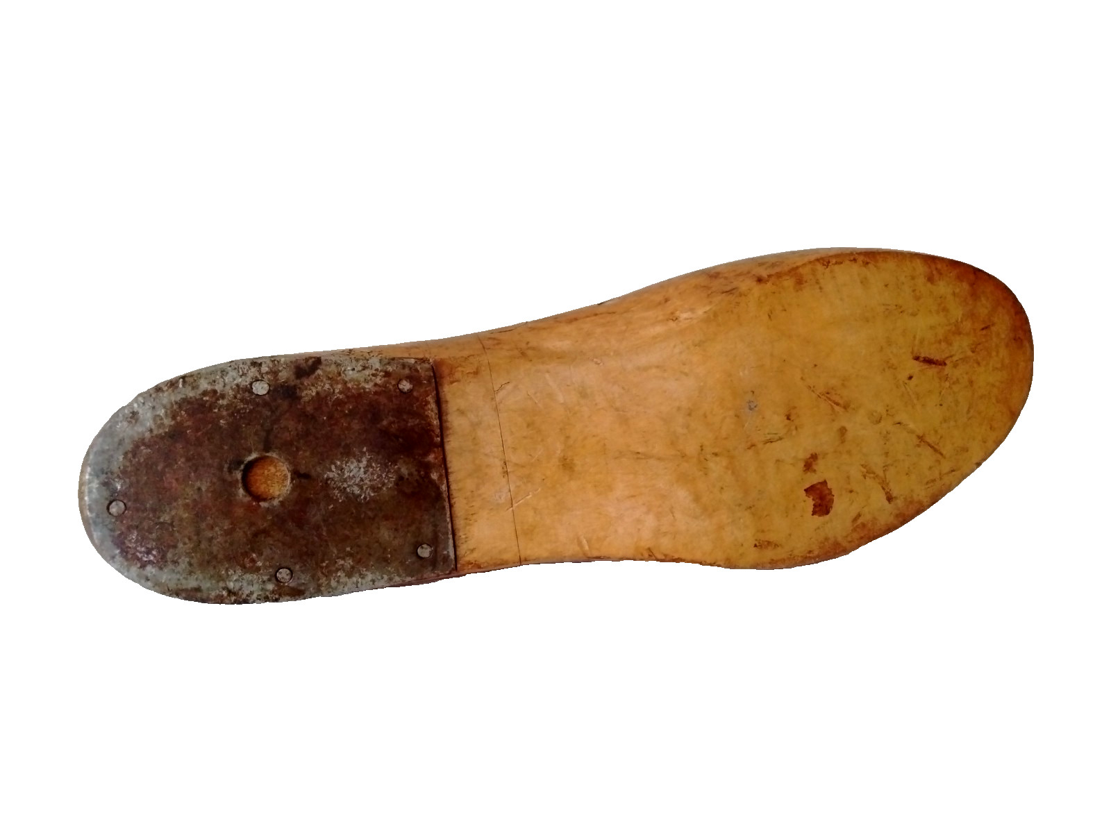 Antique Wood Shoe Mold 8M Industrial Cobbler Form Last #97 STUART Cognac Patina