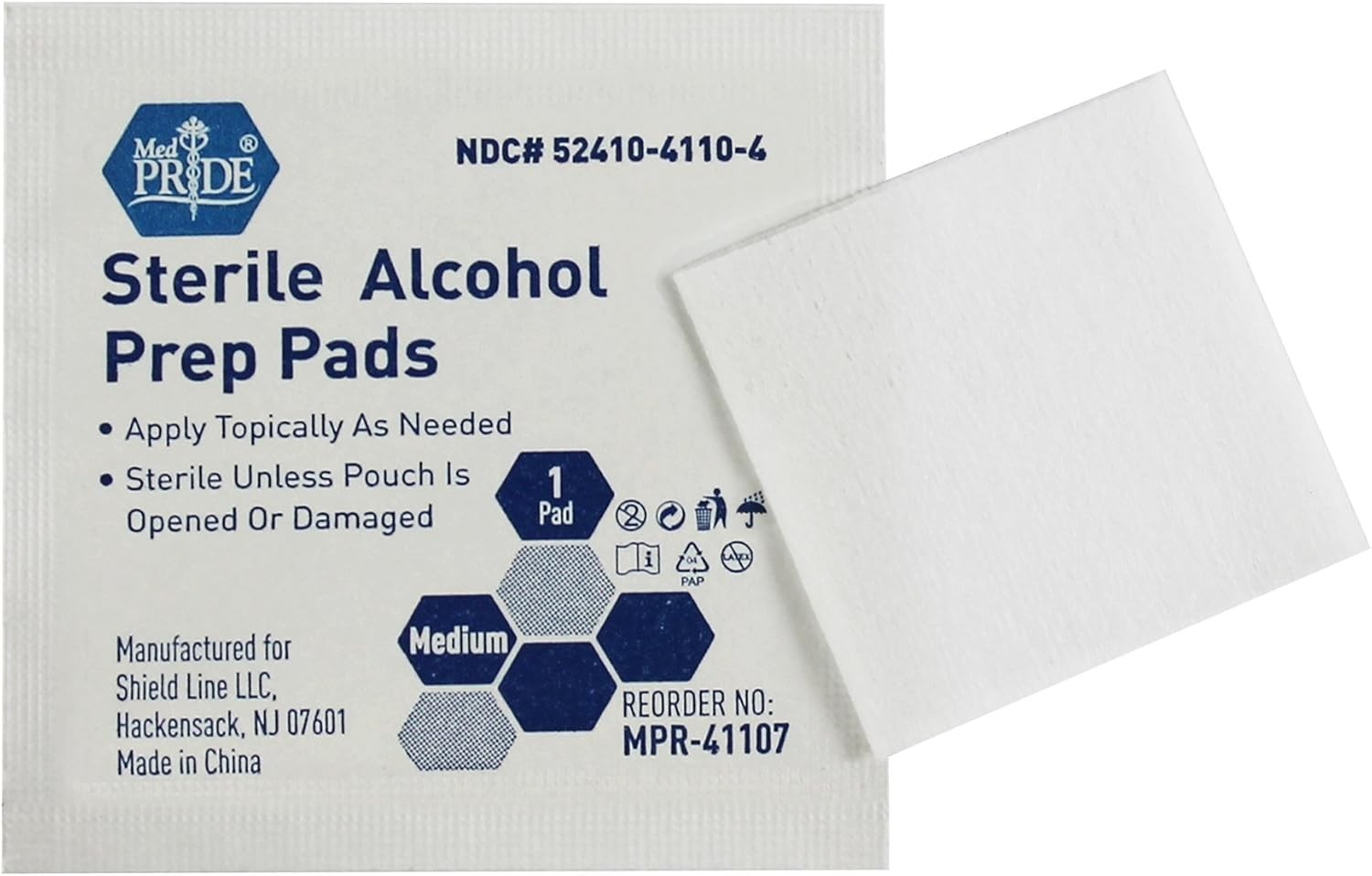 MED PRIDE Sterile Alcohol Prep Pads Antiseptic Individually Wrapped 200ct-2000ct