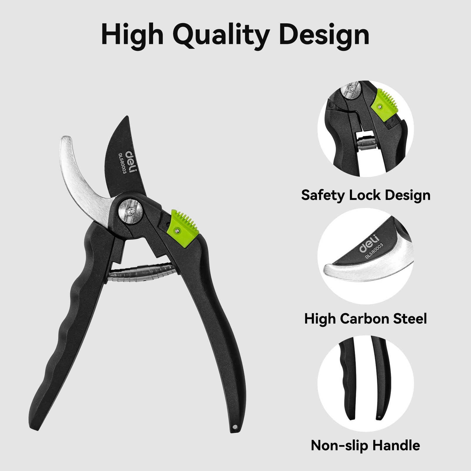 Steelite 3 PCS Loppers Hedge Shears & Pruners Set Hedge Clippers Tree Trimmer