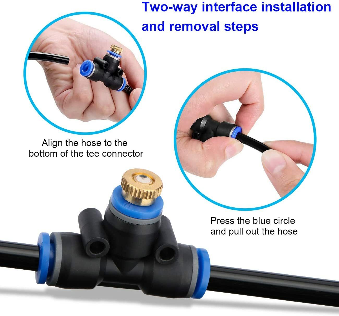 20Ft Misting Cooling System Patio Garden Mister Nozzle Irrigation Water Outdoor