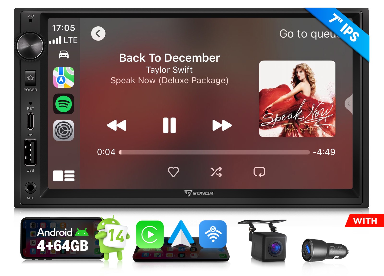 Android 14 Car Radio Stereo Bluetooth Double 2 Din 7" IPS Apple CarPlay FM Audio
