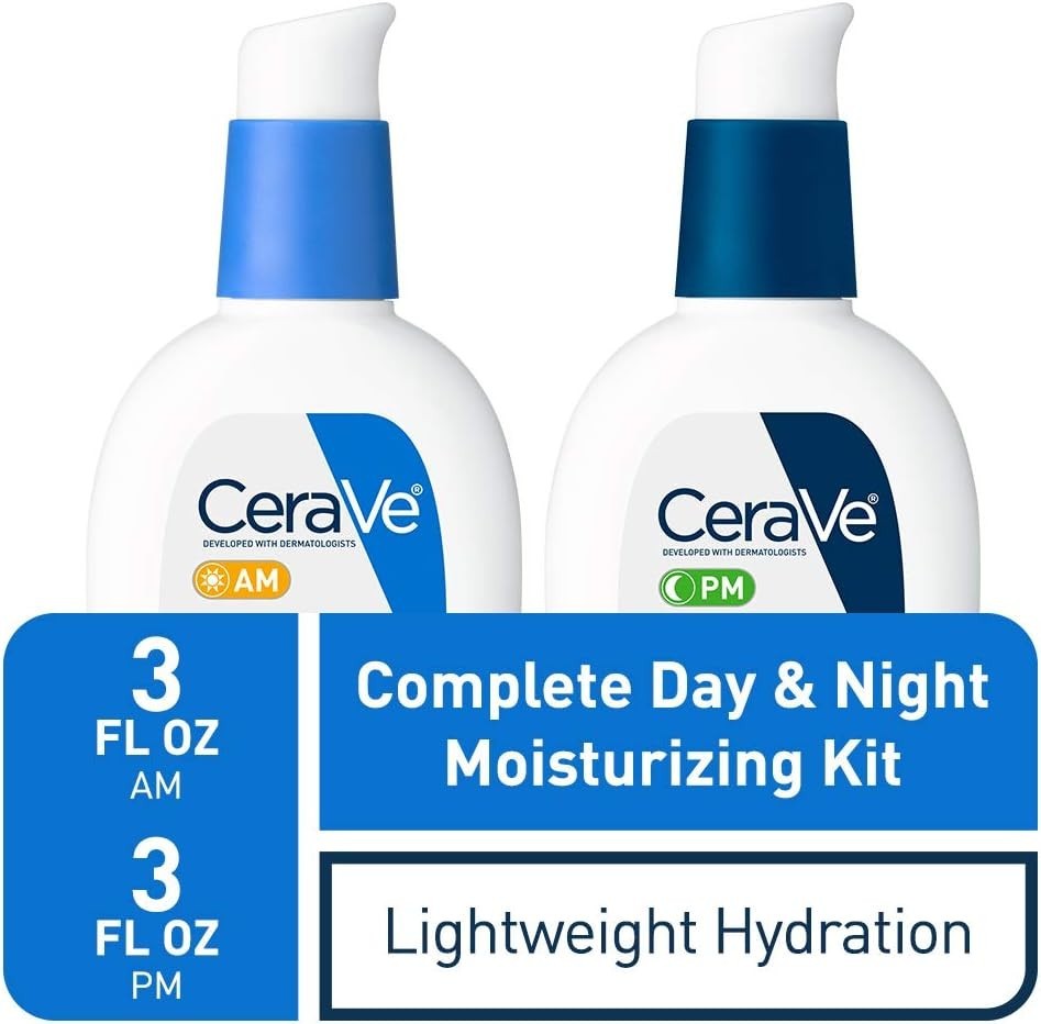 CeraVe Day & Night Face Lotion Skin Care Set | Contains AM with SPF 30 US STOCK