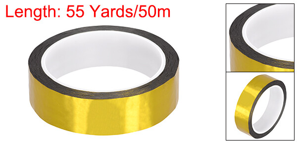 Gold Tone Metalized Tape 1 Inch x 55 Yards Decoration Tape for DIY