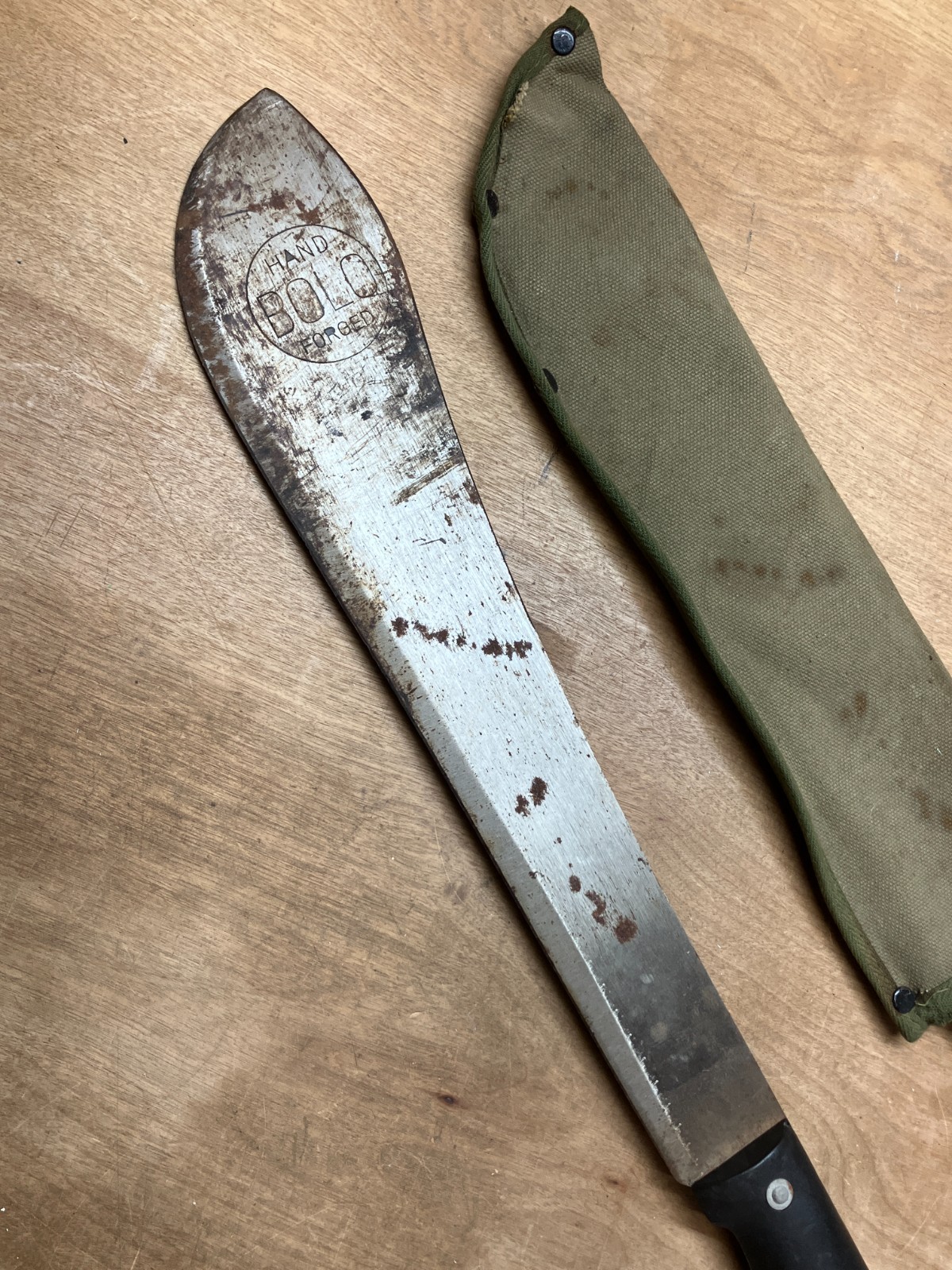 Vintage Made In Japan Bolo Hand Forged Machete Brush Cutting Chopping 15” Blade