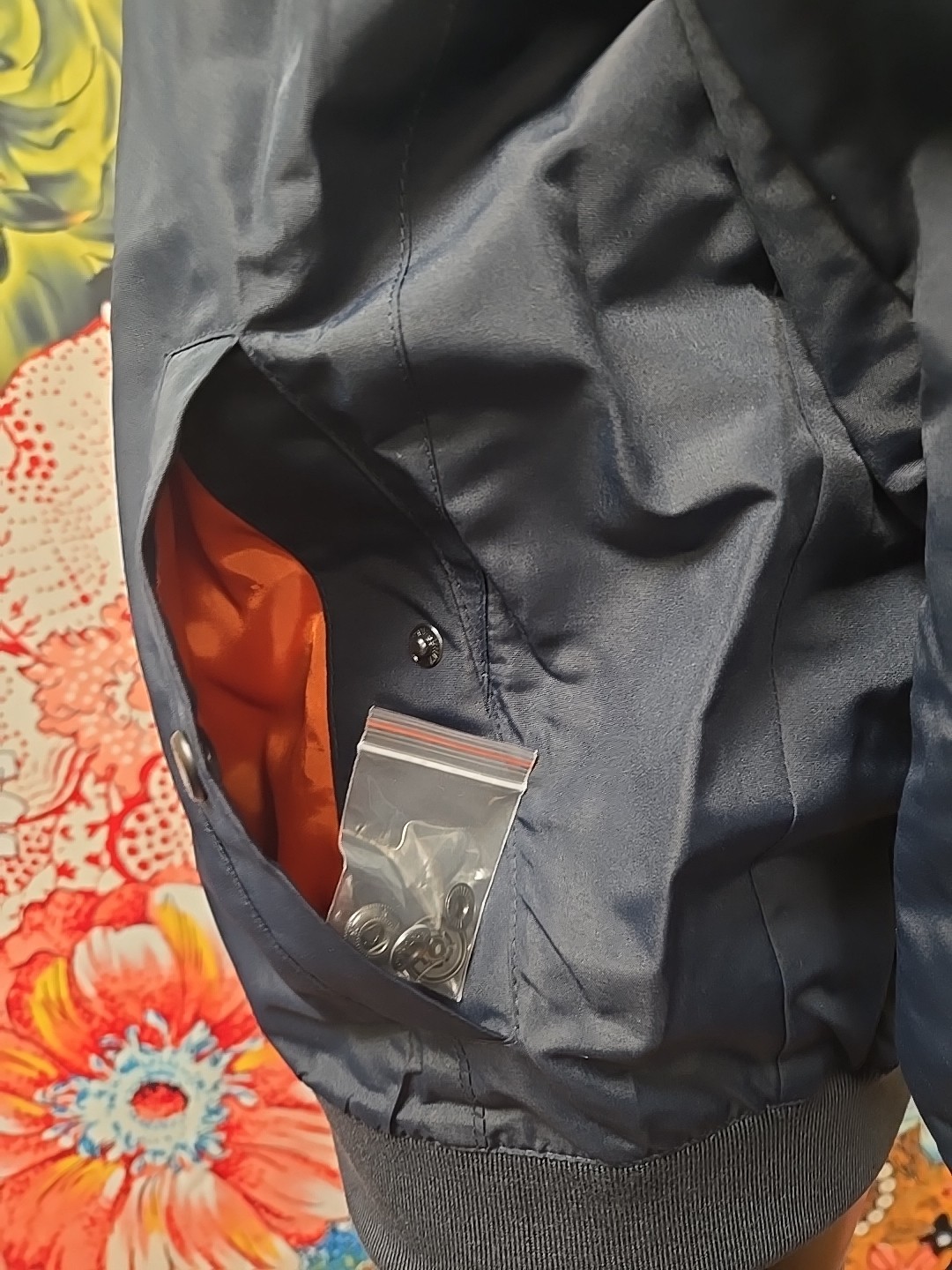 Michael Kors Men's Size Large Talson Bomber Jacket Midnight Blue