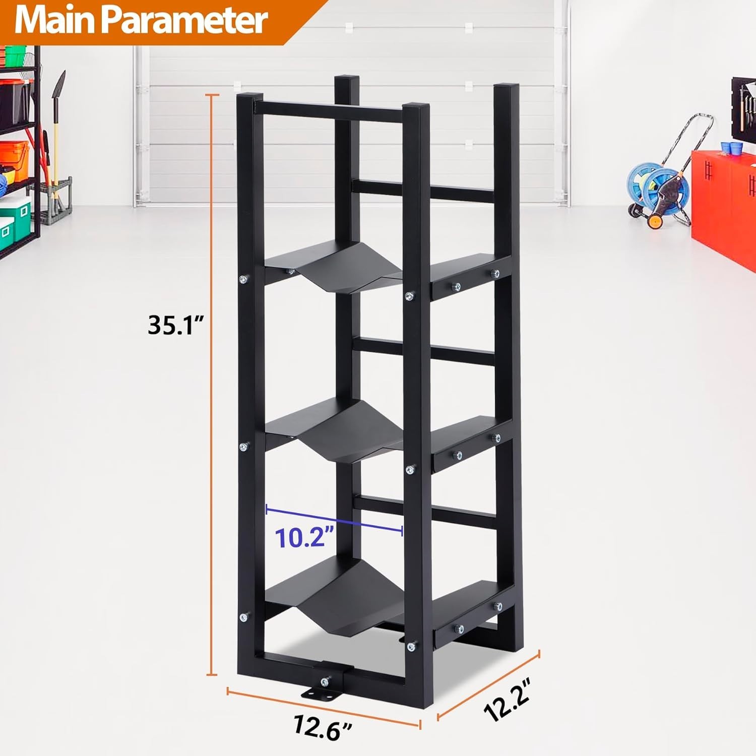 Tank Rack 3x30lb, Stable Refrigerant Cylinder Tank Rack, Cylinder Rack Sufficien