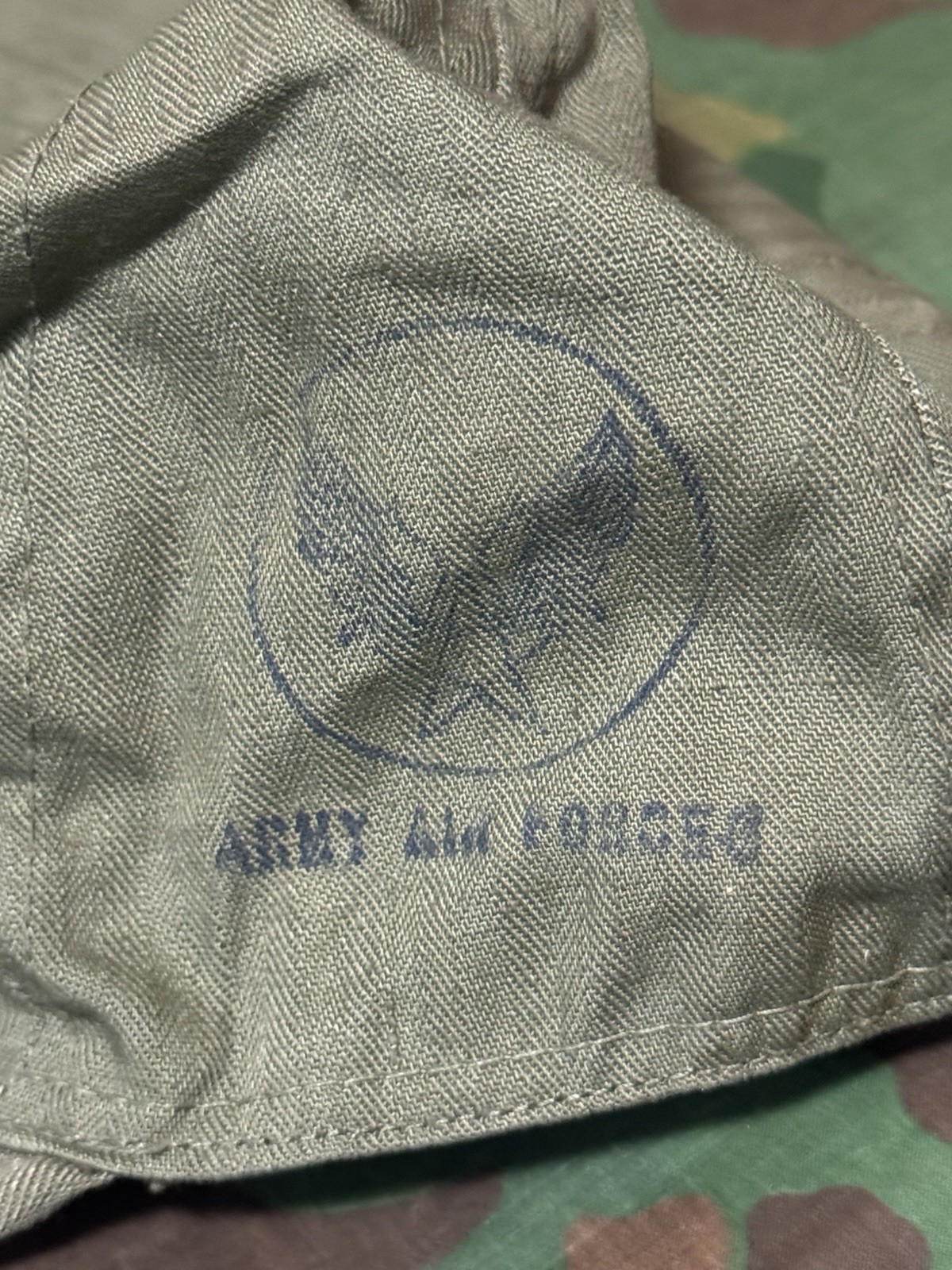 NOS Vintage WWII U.S. Army Air Force A3 Mechanic HBT Cap Size 7 1/8