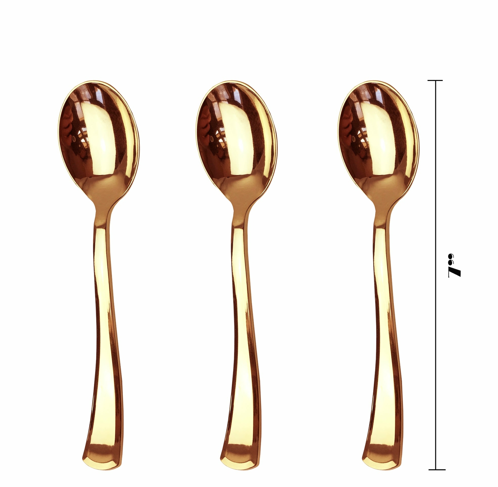 JL Prime 50 Piece Gold Plastic Spoons Bulk Set, Gold Plastic Cutlery Set