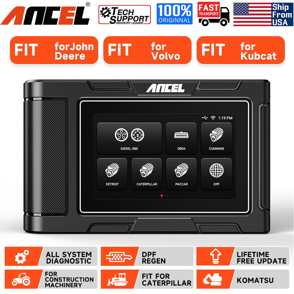 Heavy Duty Truck Scanner Machinery Scan Tool Diesel OBD Code Reader DPF Regen