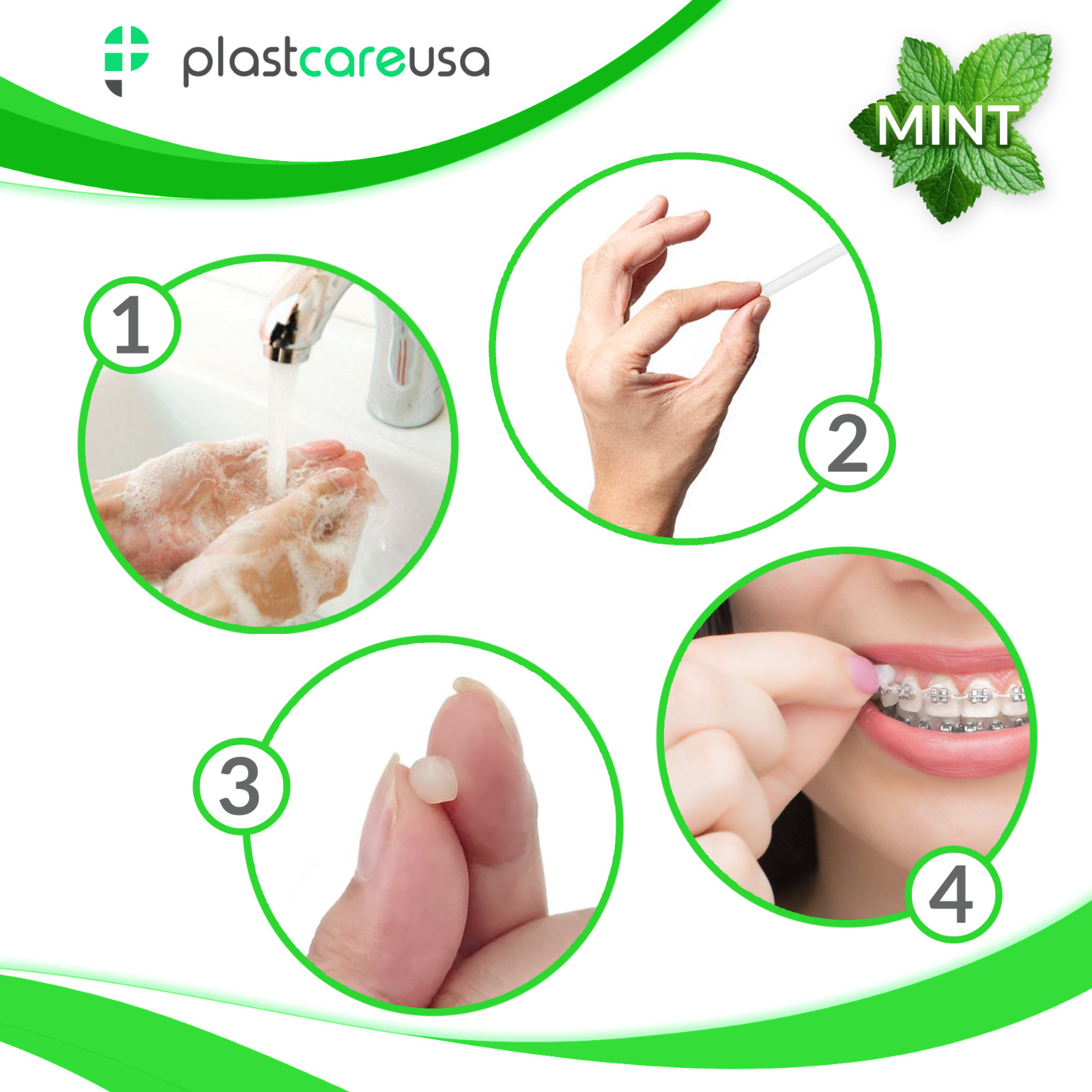50 Braces Wax Mint for Dental Orthodontic Teeth Protection - Bulk Ortho Kit