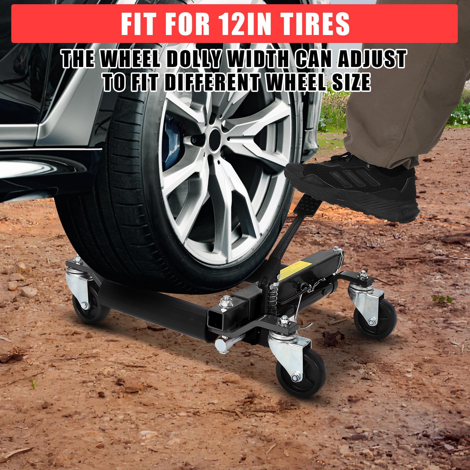 Hydraulic Car Wheel Dolly Jack Set of 4 Heavy 1500LBS Vehicle Skates Positioning