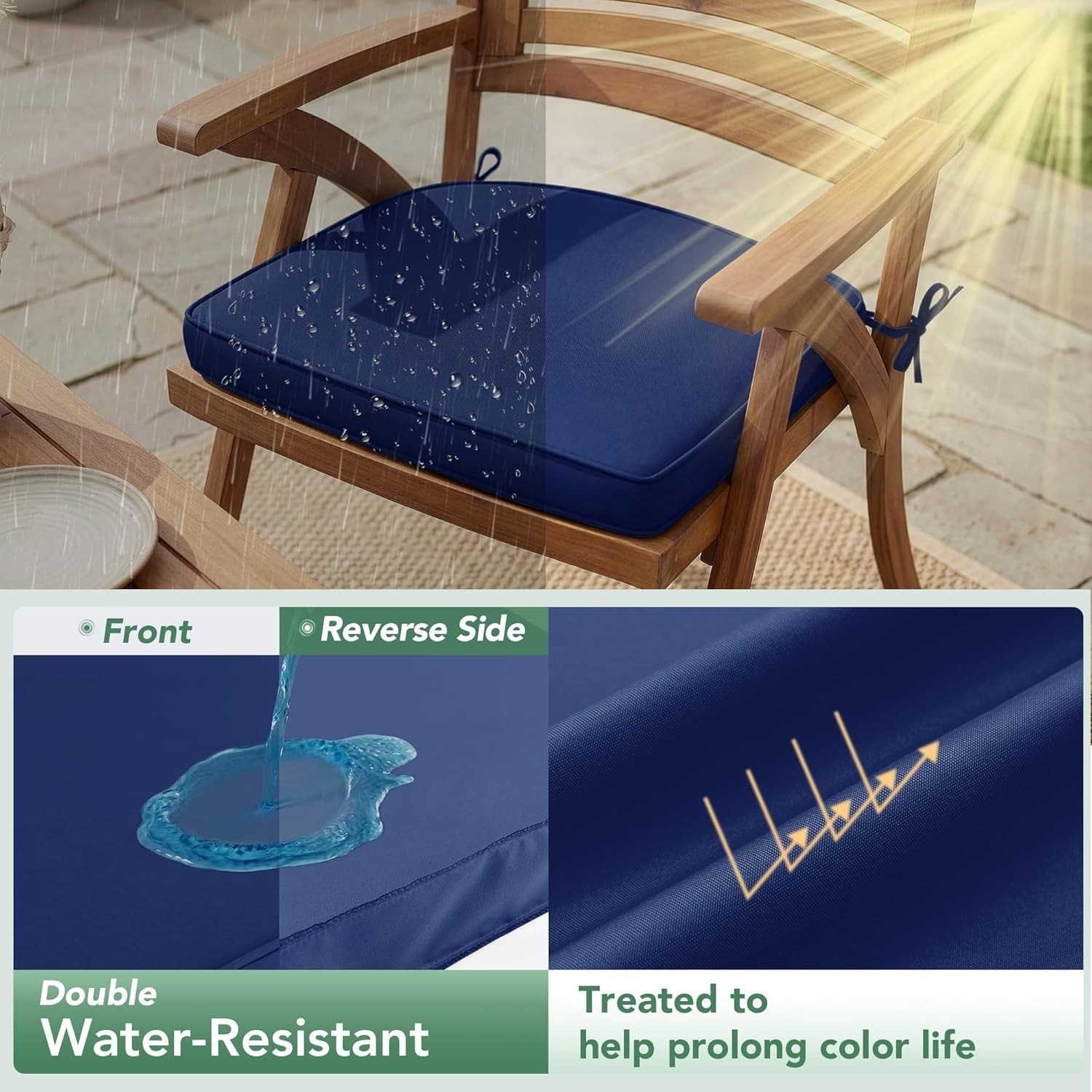 Outdoor Chair Cushions Set of 4, Outdoor Cushions for Patio Furniture, Water Res