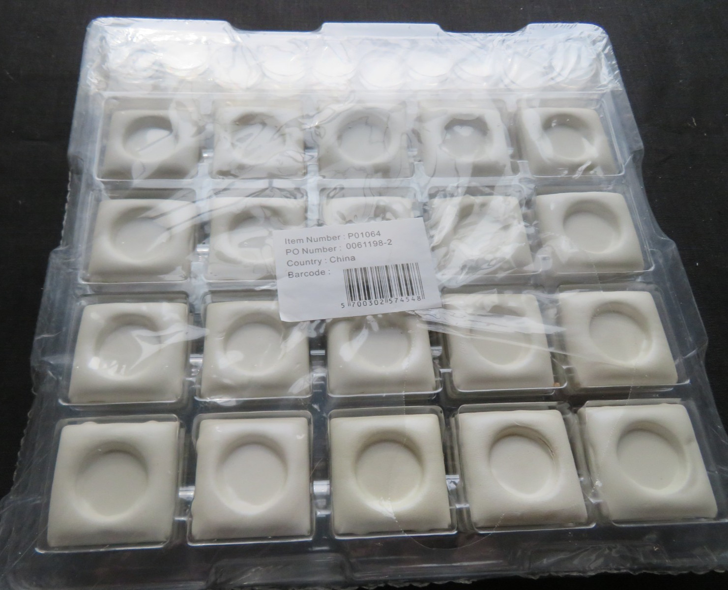 Lot of 60- 1.5 x 1.5 Pandora White Charm Holder w. Tops Inserts Tray Display