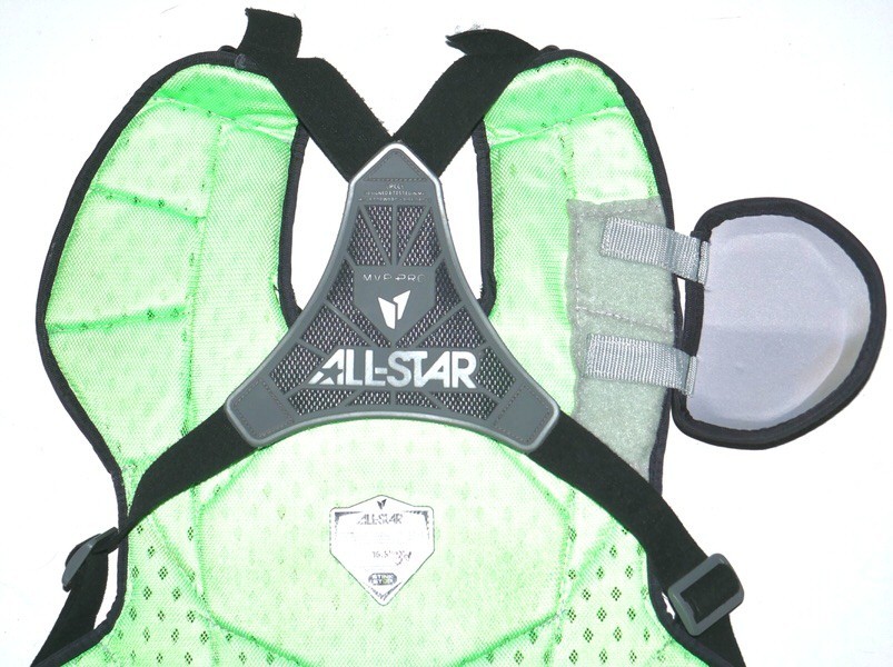 ADAM ZEBROWSKI 2025 COLUMBUS CLINGSTONES GAME WORN ALL-STAR MVP CHEST PROTECTOR