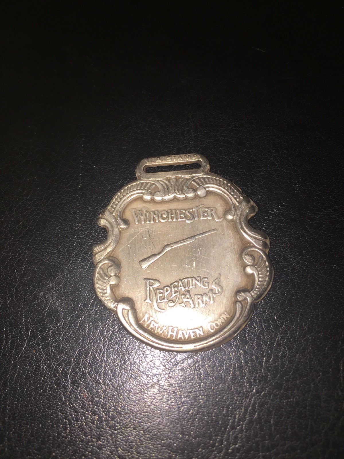 Winchester Rifles Pocket Watch Cover FOB Metal Patina Gun AR Guns Collector GIFT