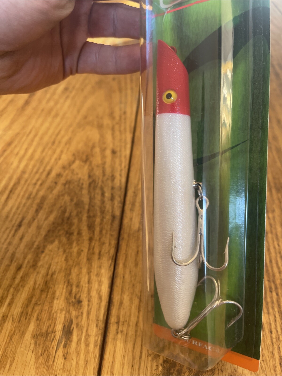 Cotton Cordell Pencil Popper Topwater Lure 7", 2 oz Pearl Red Head C8728