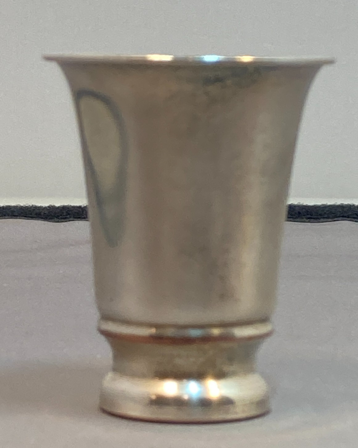 Vintage Silver Silverplate Shot Glass Cup Enamel crest coat of arms Lillehammer