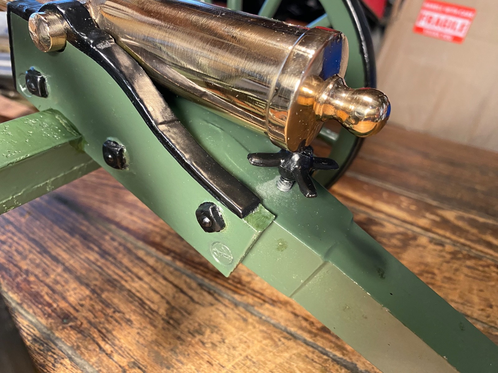 Vintage Polished Bronze Working Black Powder Signal Cannon 8 1/4" Barrel 16"long