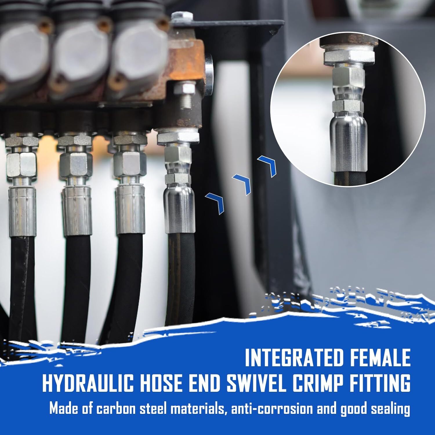 12 New 3/8" Hose x 3/8" JIC 37° Female Hydraulic Hose End Swivel Crimp Fitting