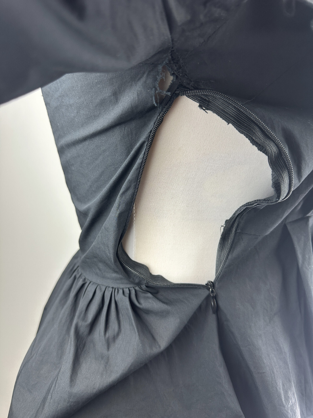 *Flawed* Victorian Choice Black Blouse Steampunk Witchy Goth Button Top Medium