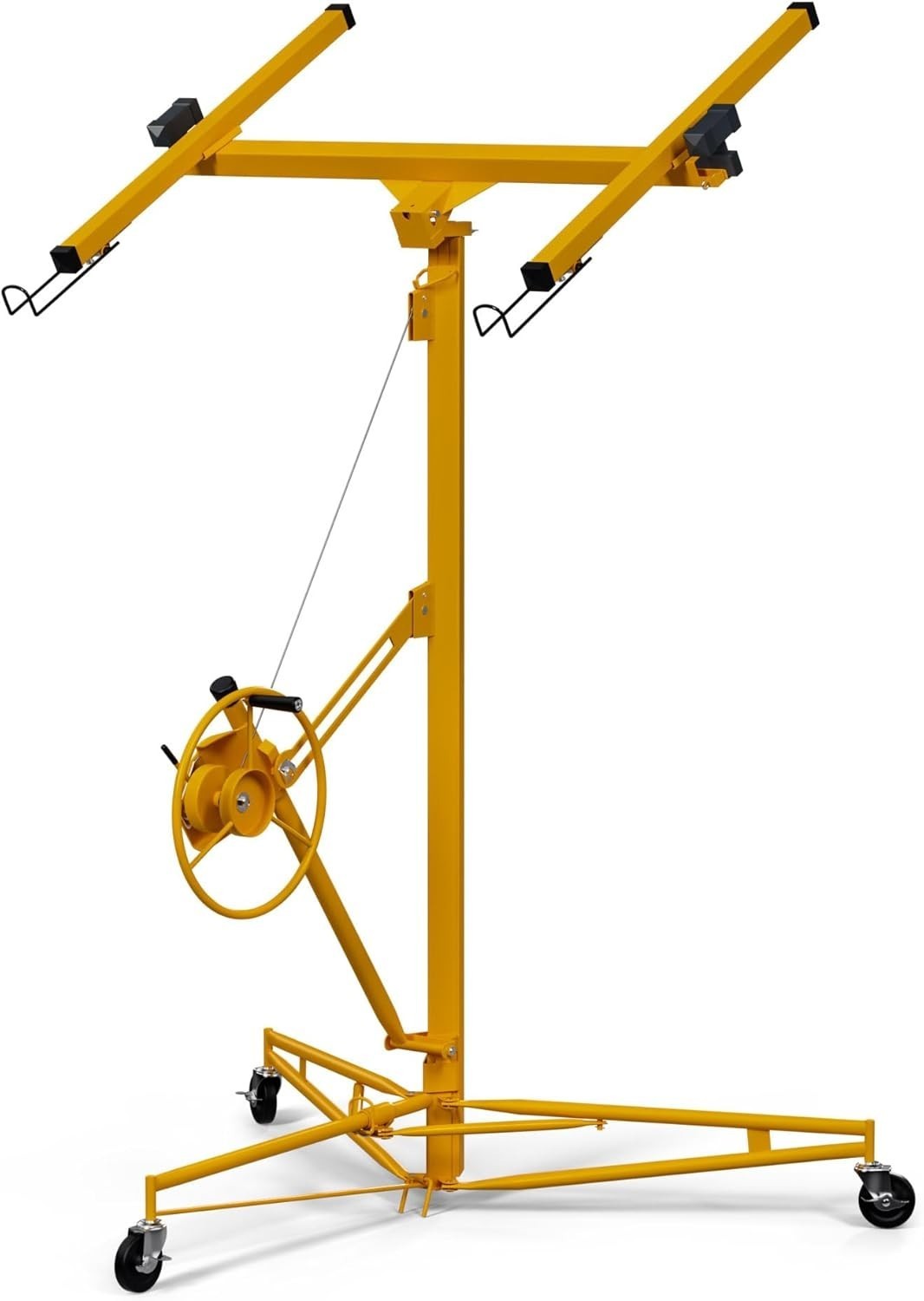 11ft 150LBS Heavy Duty Drywall Lift Sheetrock Hoist Holder Rolling Wheels