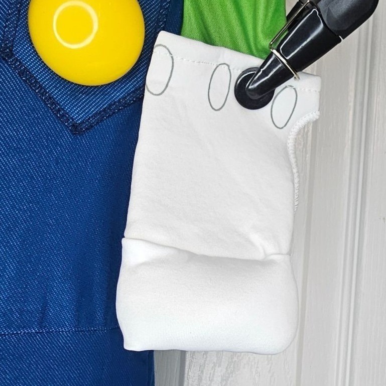 Luigi Super Mario Girls 7-8 Costume Set Hat Gloves Jumpsuit