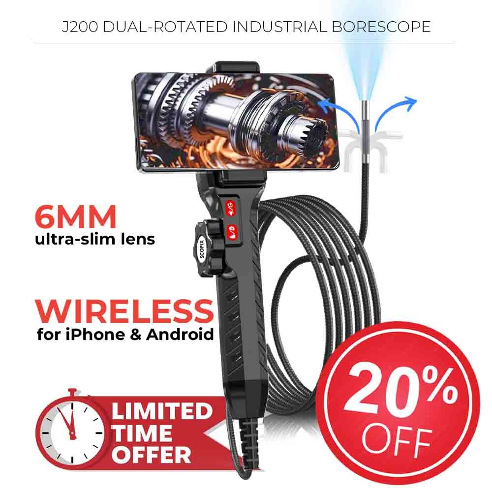 SALE! Endoscope 2-Way 360° Inspection Camera Articulating Borescope Semi Rigid
