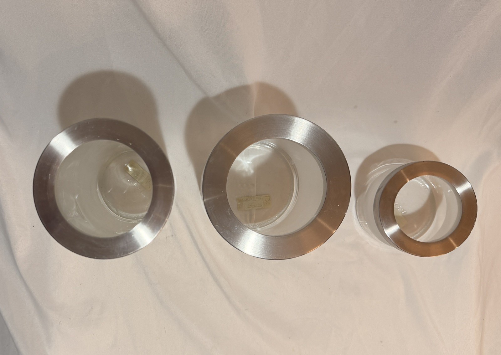 3 IKEA Droppar Frosted Glass Storage Jars w/Lids by Maya Robert Discontinued