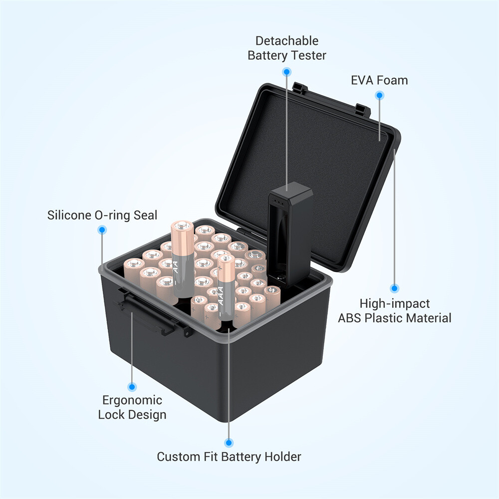 Battery Case Storage Organizer Box Holder for AA AAA 18650 & Camera Batteries