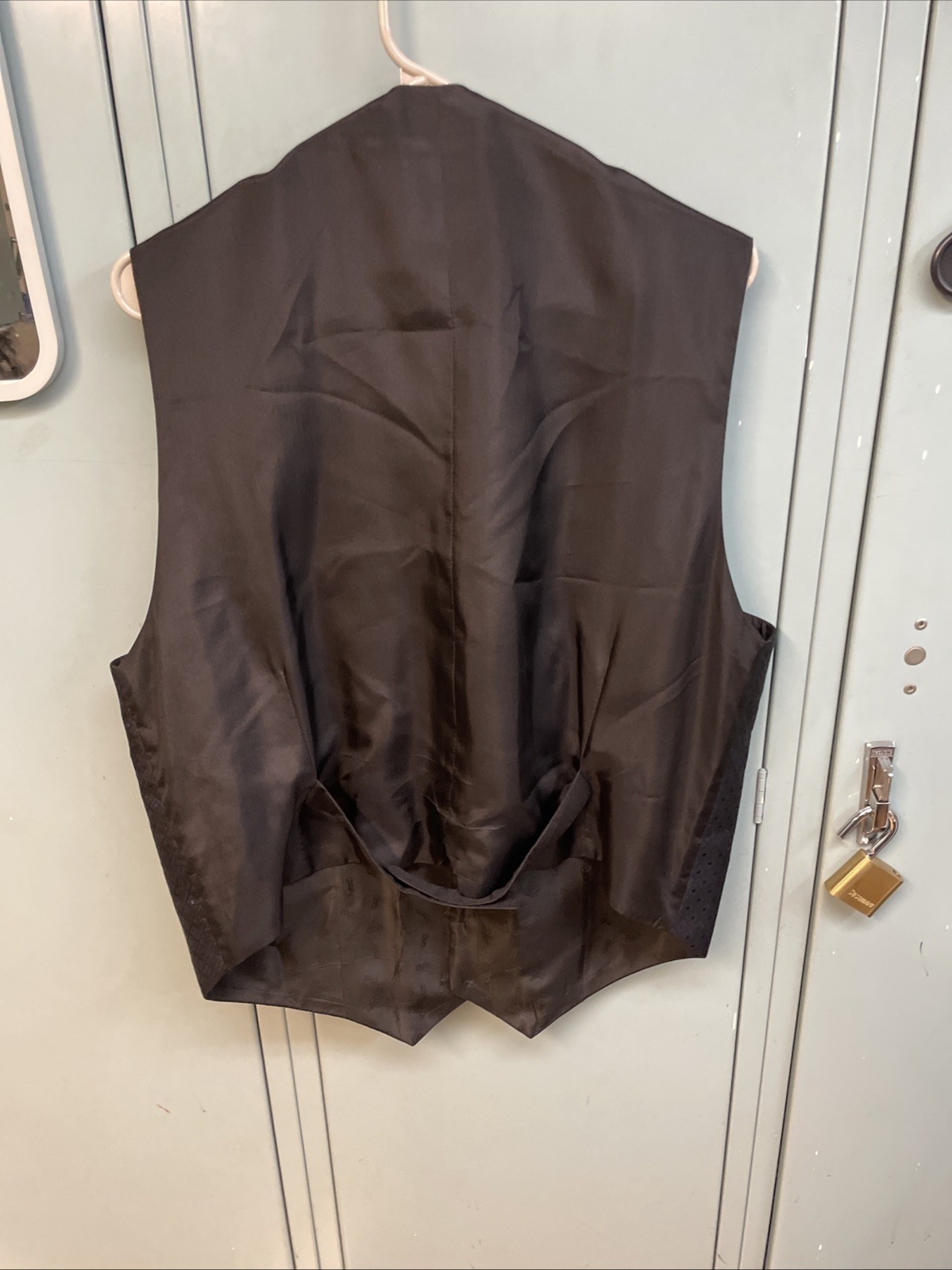 Carrot & Gibbs Handmade XL Blk Silk Formal Vest Tuxedo Wedding Prom