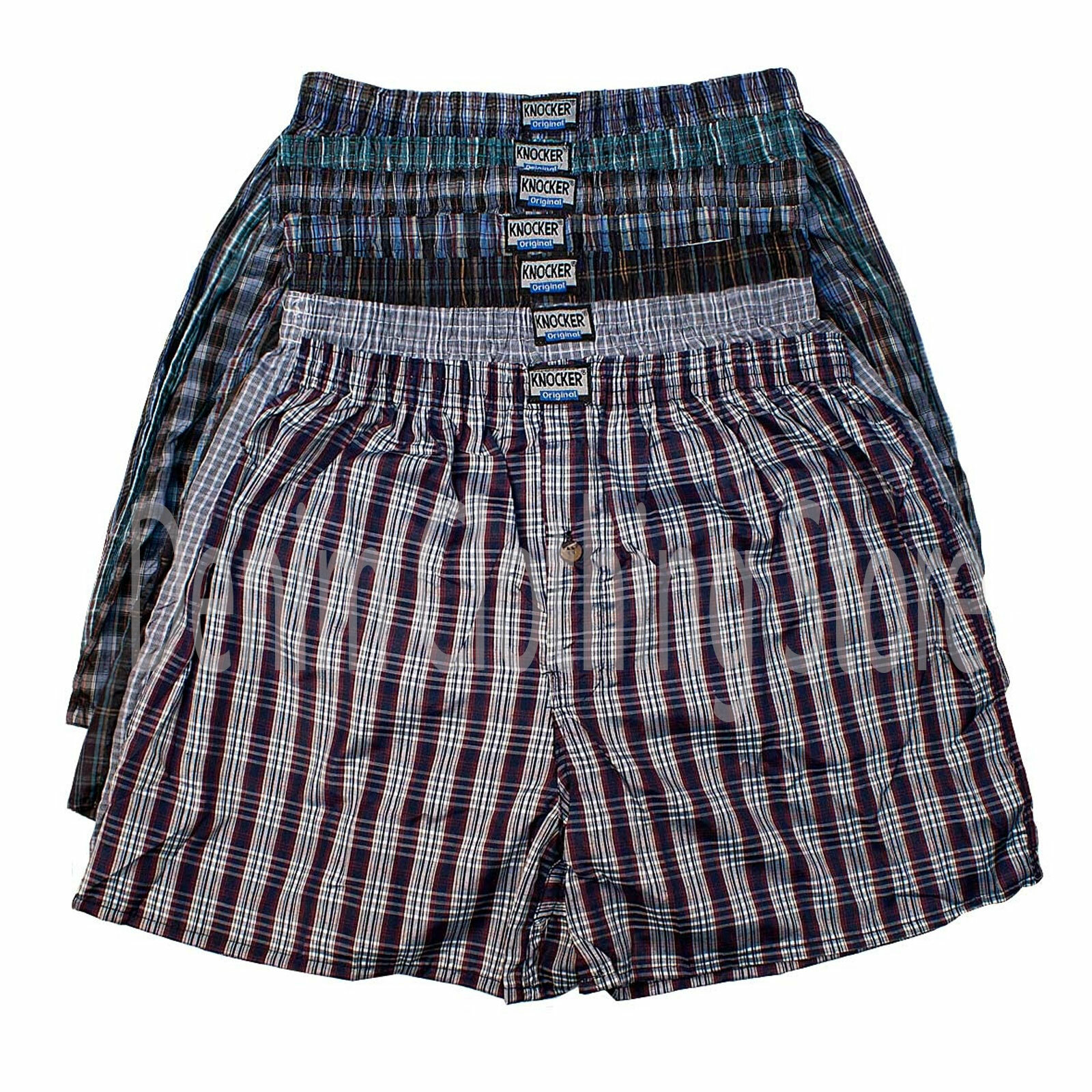 Men Knocker Boxer Trunk 3 6 12 Pack Lot Plaid Shorts Checkered Underwear Briefs