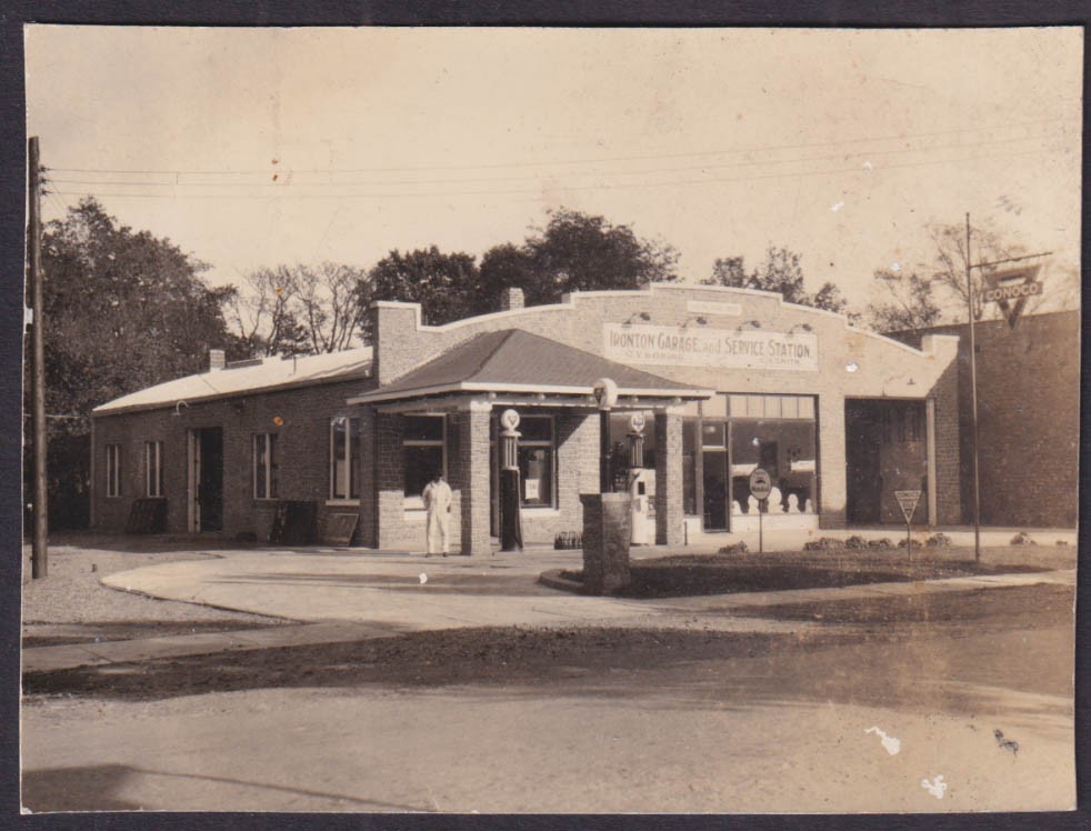Conoco Ironton Garage OH? Boring & Smith vernacular photograph Collins Bldg 1929