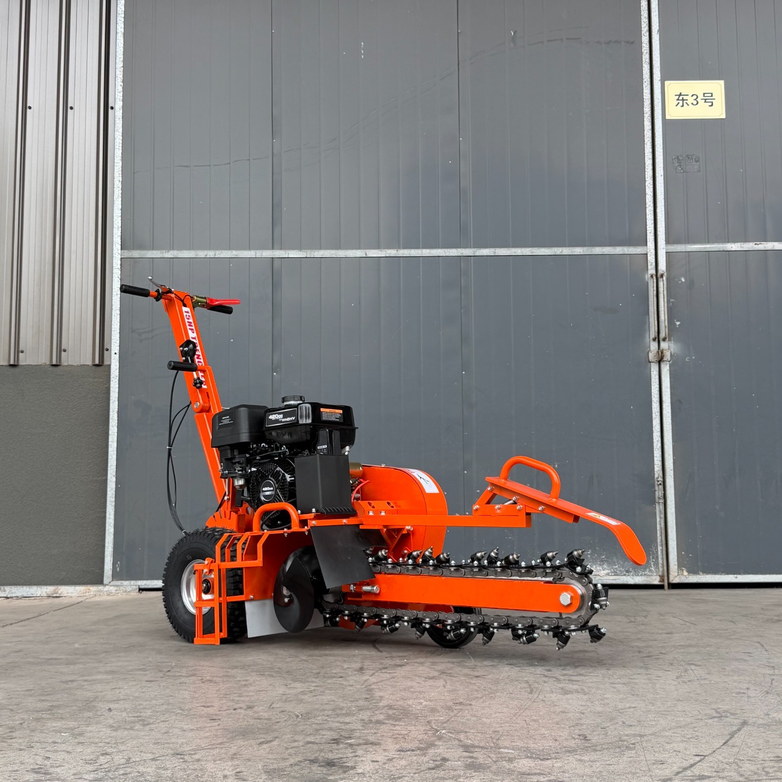 420cc 15HP E-Start Gas Powered Trencher, 24'' Trench Depth/4'' Trench Width
