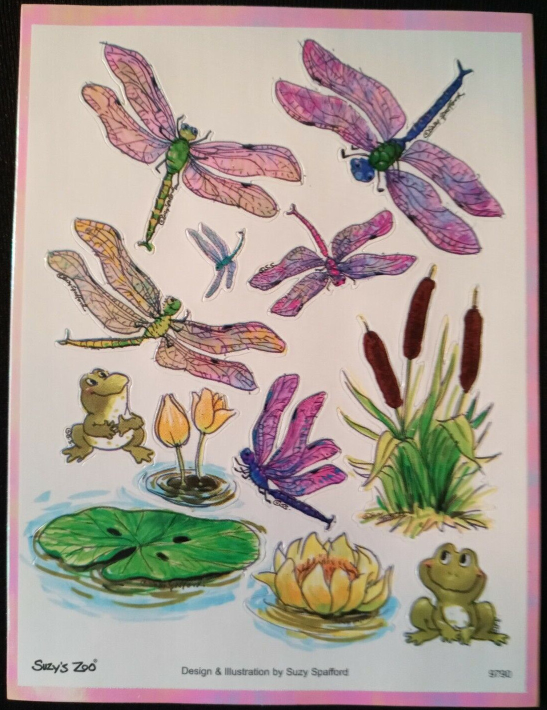 SUZY'S ZOO IRIDESCENT DRAGONFLIES STICKER SHEETS  #9790