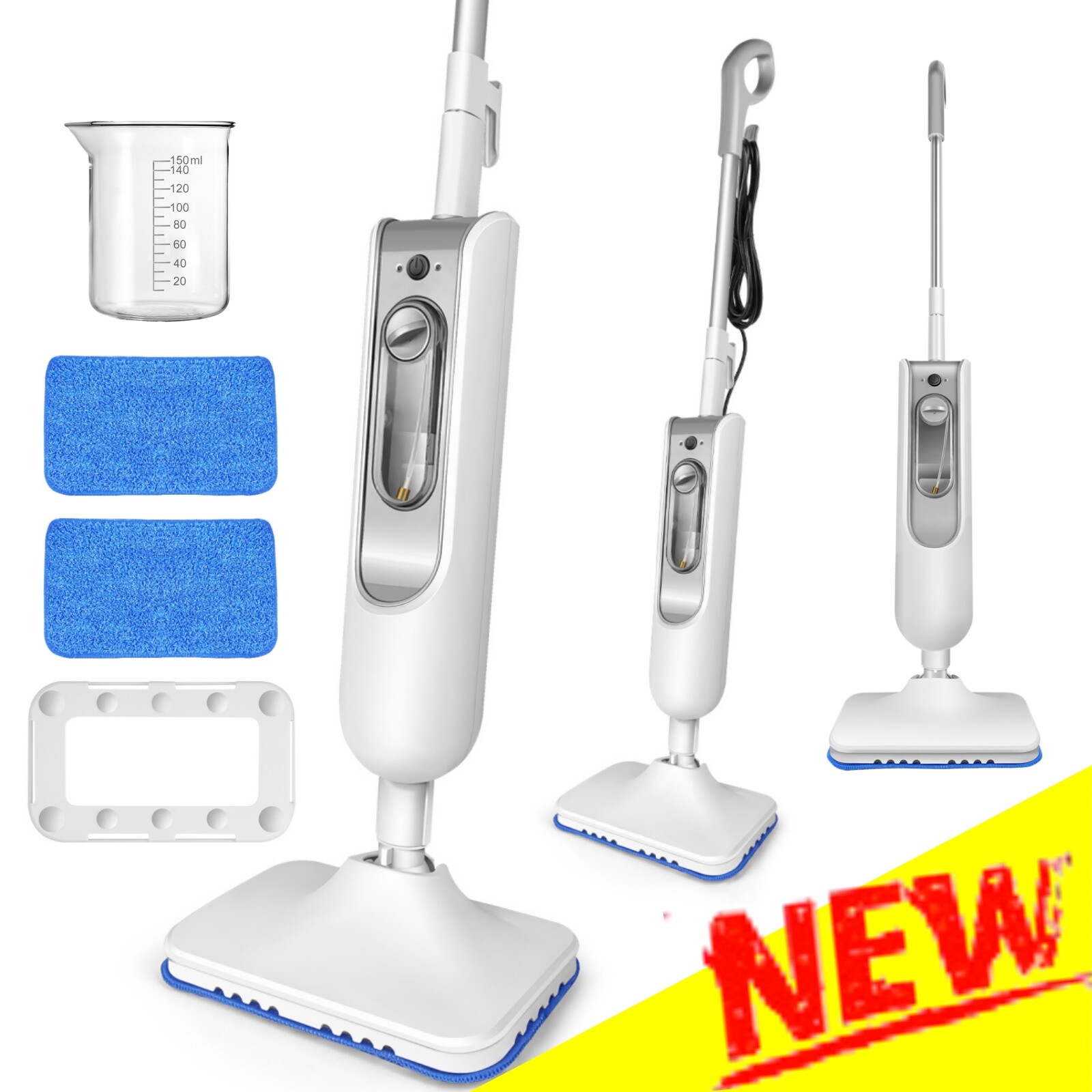 3500W Steam Mop Hard Wood Floor Cleaner 2 Speed with 2 Pcs Pads and Water Tank