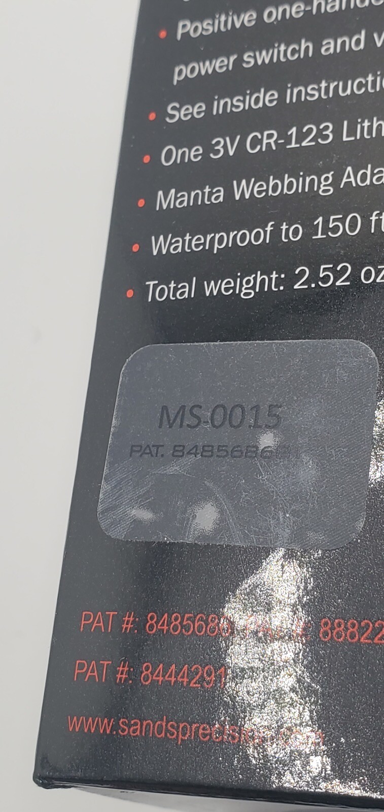 New S&S Precision Manta Strobe IR Infrared MS-0015 W/ Webbing Adapter