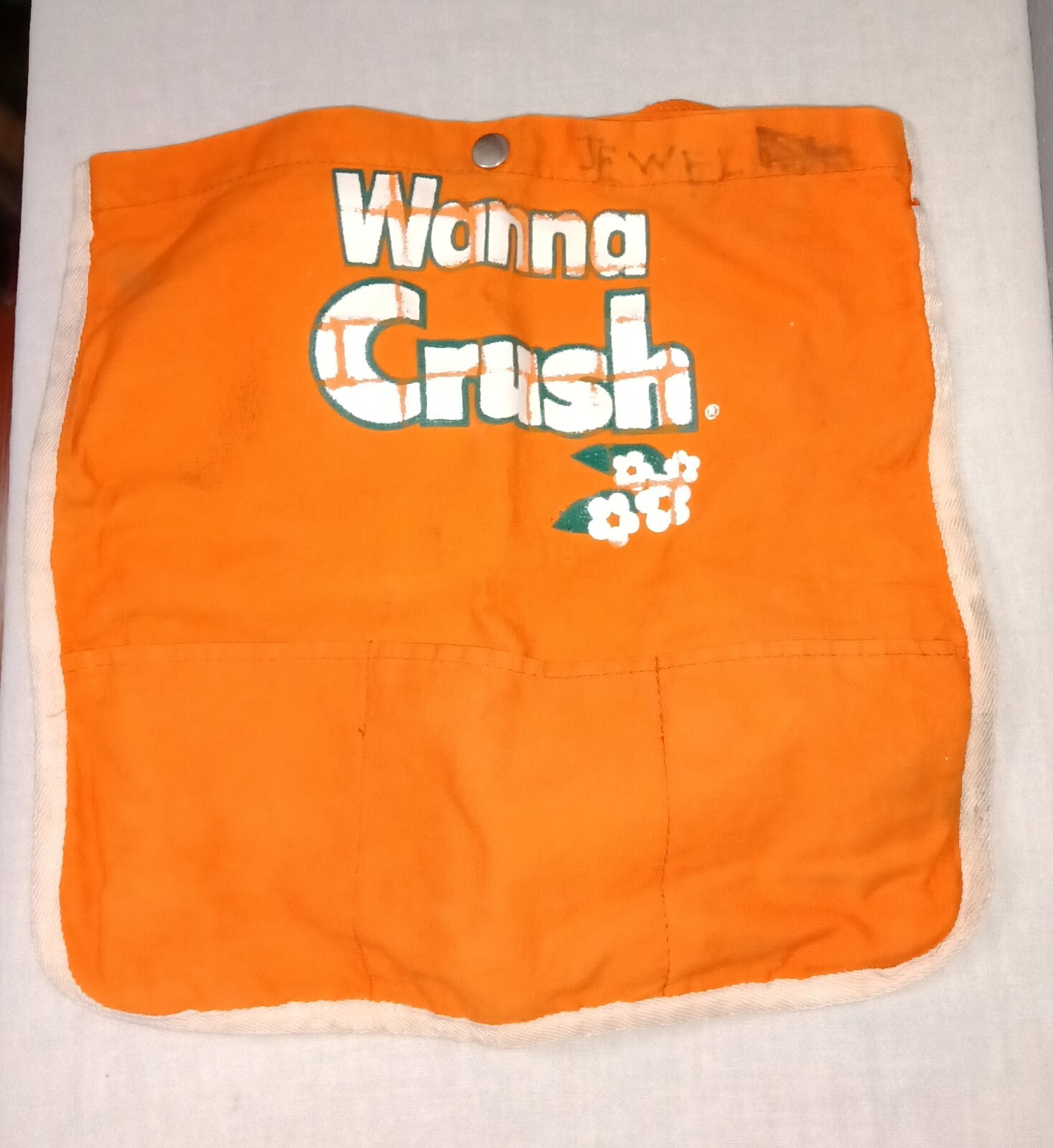VINTAGE ORANGE CRUSH SODA APRON BACKPACK BOOKBAG WANNA CRUSH