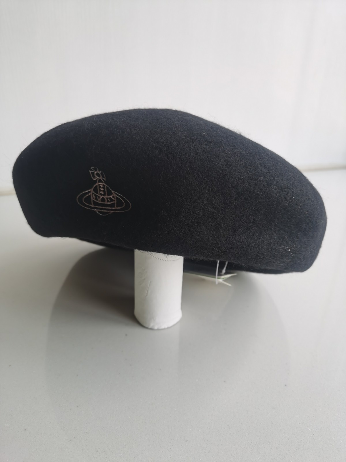 Vivienne Westwood Beret hat Cap Black Orb Embroidery Wool Ladies S-M