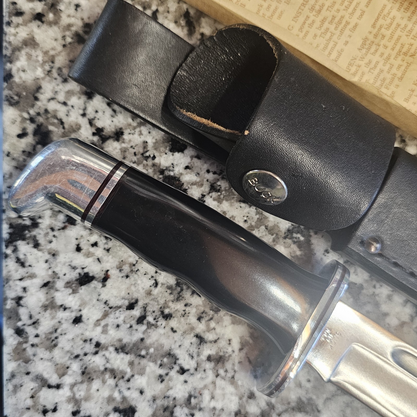 NEW NOS Vintage 10 1/2" 1972-1985 BUCK # 119 Knife w/ Sheath & 118 Box Papers