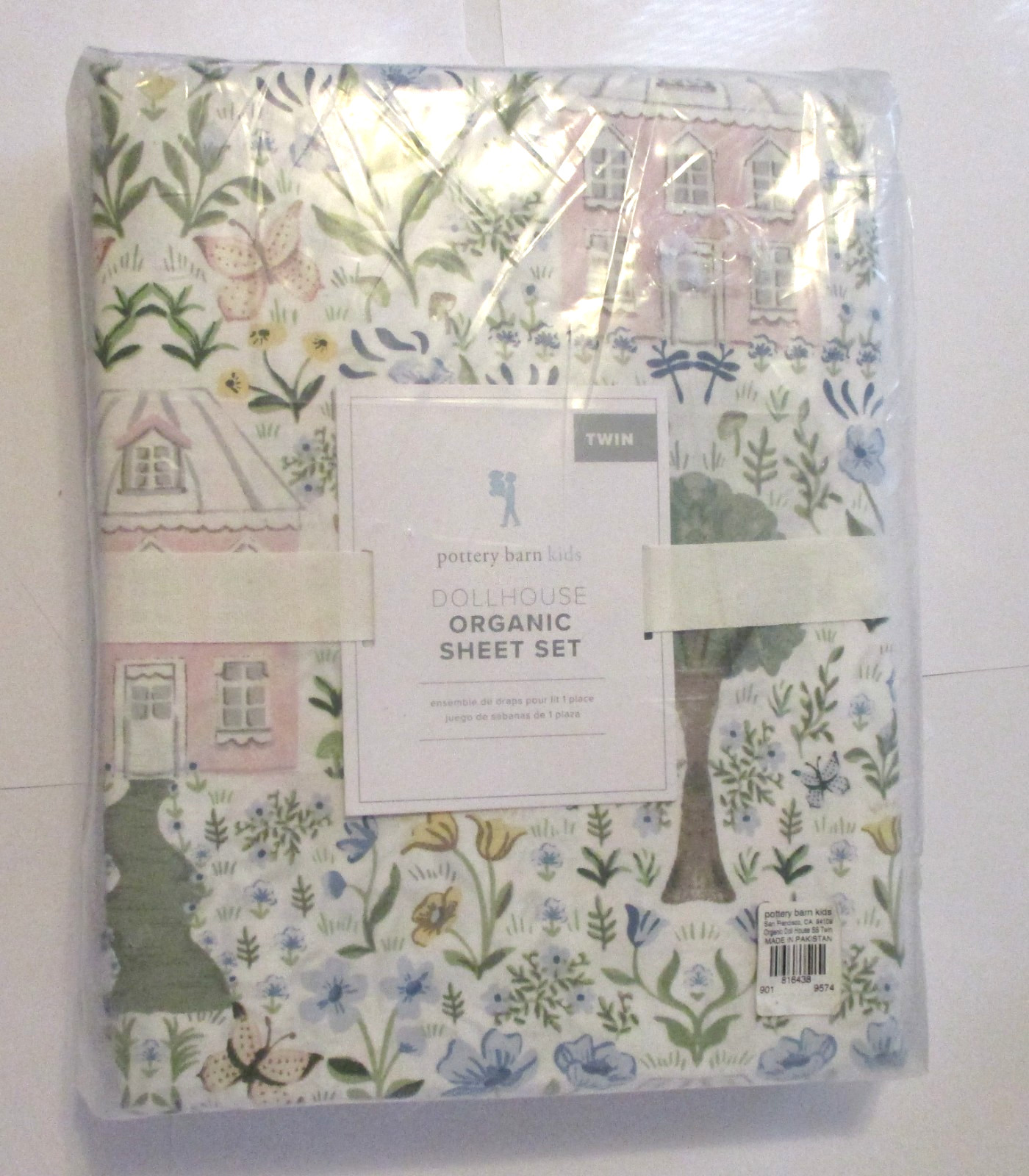 Pottery Barn Dollhouse Organic Sheet Set Twin