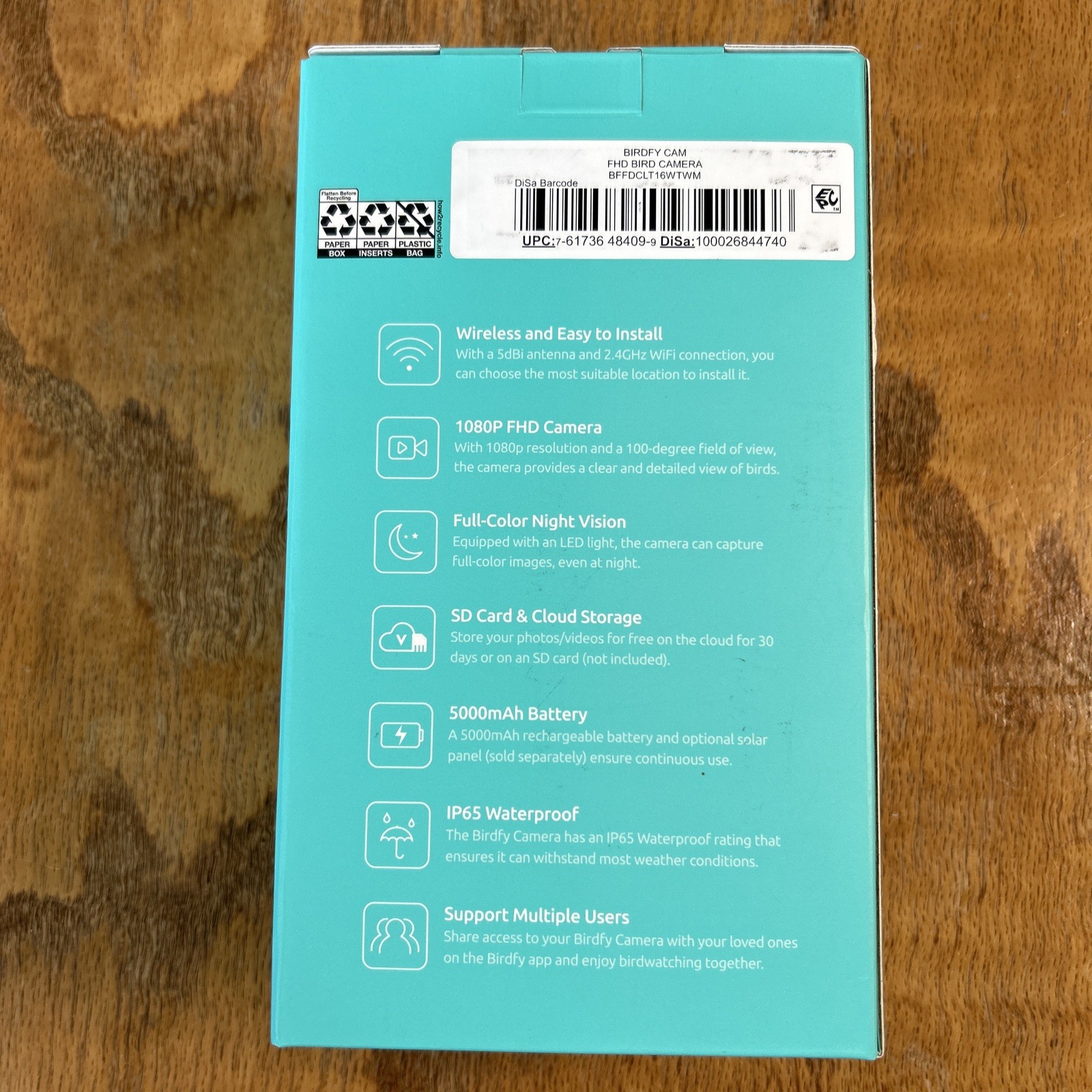 Birdfy Camera Smart Bird Camera Wild Bird Watching & Recording Video w/ Bracket