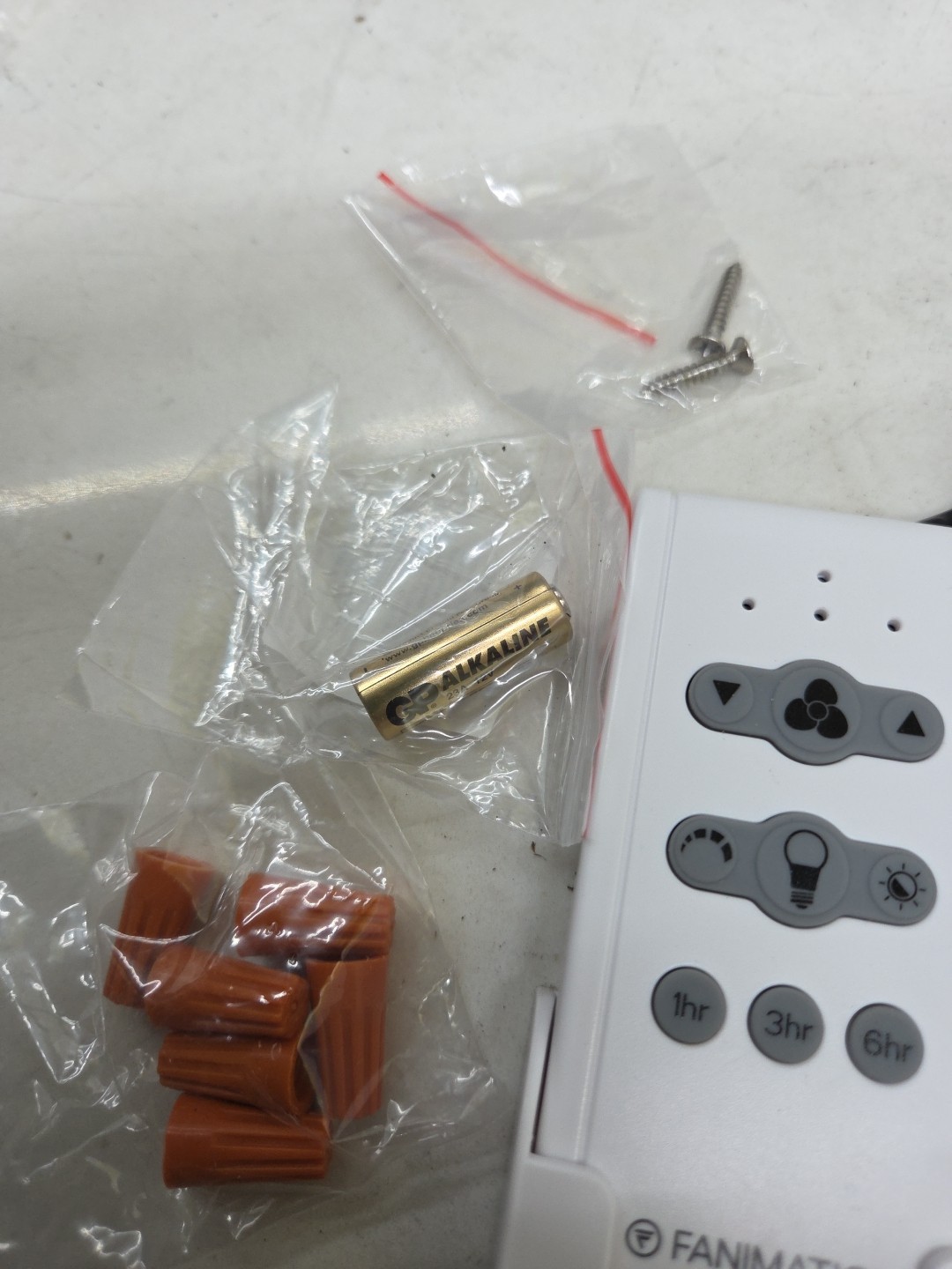 Fanimation CR500 Fan and Light Remote Control - White With Battery Genuine