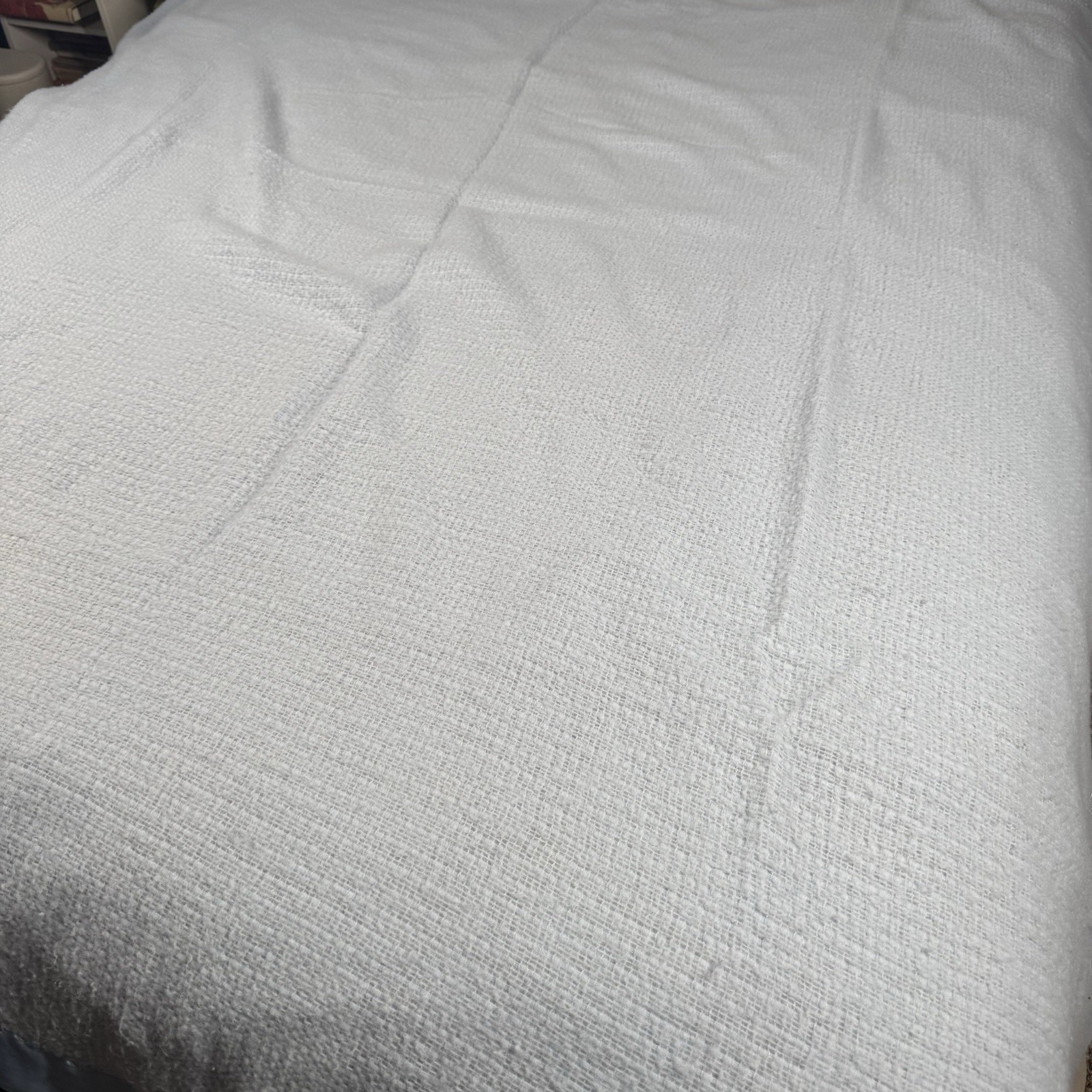 VTG Blue Blanket Thermal Waffle Weave Soft Satin Trim Cannon Mills Co 72x82